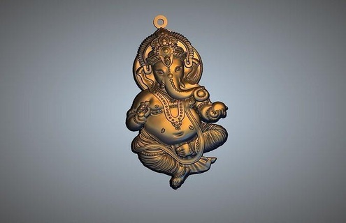 Ganesha porte clés art sculpture religion statue figure prix Bouddha religiou objet juif Jésus déco intérieur orné rétro ancien or sculpté antique moyen 3d print model - Mito3D