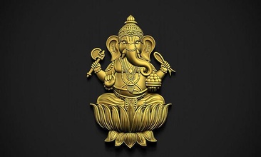Ganesha Rahatlama Hindu dini Tanrı heykel idol fil Hintli Ganpati Bhagwan Murti Sanat takı kolye 3d print model - Mito3D