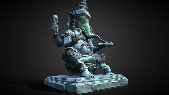 ganesha estátua Índia deusa metal religião sagrado divindade ídolo budista srilanka storecanchallenge poli pobre decoração escultura história arte antigo esculturas 3d print model - Mito3D
