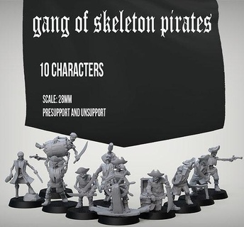 gang skeleton pirates skelet skull fantasy cave dnd pirat pirate games toys board 3d print model - Mito3D