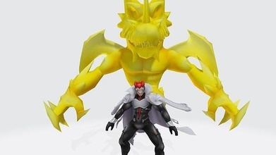 gankoomon character digimon monster anime cartoon model games toys 3d print model - Mito3D