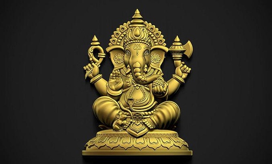 ganpati ganesha Dio indù religioso indiano ganesh ciondoli scultura arte gioielleria statua idoli 3d print model - Mito3D