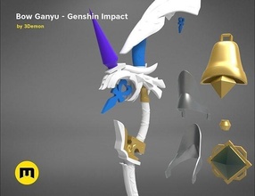 ganyus amos bow - genshin impact ganyu anime game weapon magic archer cosplay amo hunter ranger arrow longbow games toys 3d print model - Mito3D