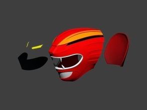gao red helmet 3dprint gaoranger mask cosplay toys games 3d print model - Mito3D