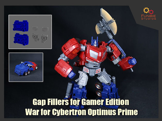 gap fillers transformers gamer edition wfc optimus prime filler games toys 3D print model - Mito3D