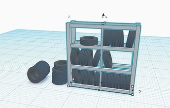 garage rack wheels scale h0 1-87 1 87 hobby diy automotive 3d print model - Mito3D