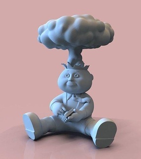 garbage pail kids - adam bomb basuritas art toy arttoy sculpture explotion head games toys 3d print model - Mito3D