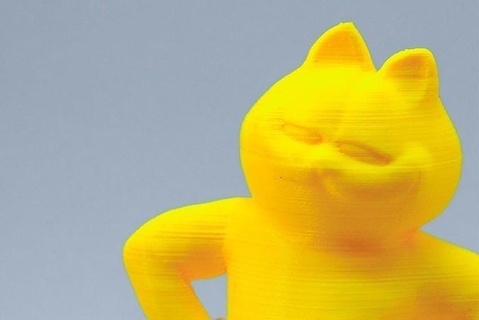 garfield gatto cartone animato animale stampabile gattino interni stampa altamente poligonale oro arte sculture 3d print model - Mito3D