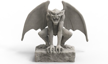 çirkin yaratık heykel canavar taş katedral iblis kaya sanat heykeller 3d print model - Mito3D
