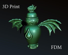gargouille urne 3d impression 3dprint highpoly zbrush imprimable rendre créalité fdm ender3 statue art sculptures sla résine photopolymère 3d print model - Mito3D