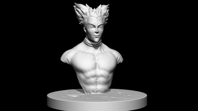 hombre lobo busto puñetazo ventilador arte escultura figura onepunchman saitama personas cuerpo anime impresión retrato figurilla oscuro pasatiempo estatua esculturas 3d print model - Mito3D
