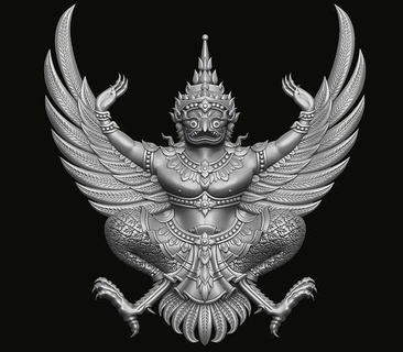 garuda bas relief soulagement 3dprint cnc ornement sculpture symbole statue décoration sculpté élément dansant symbolise art panneaux logos Thaïlande sculptures 3d print model - Mito3D
