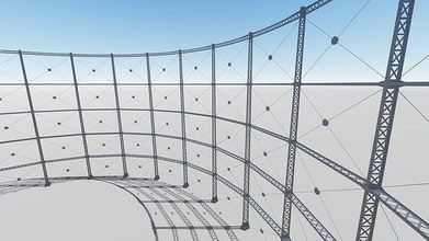 gas holder structure metal column house 3d print model - Mito3D