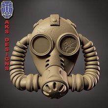 gaz maske maskesi v1 bas Rahatlama mücevher takı iç heykel Sanat dalış tüplü kask koruyucu dişli zırh koruma solunum nükleer biyo tehlike reaksiyon 3d print model - Mito3D