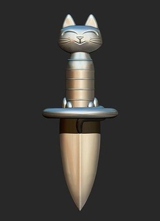 gatito espada Beso botas deseo cuchillo daga impresión arte fan lindo muerte juegos gato Dreamworks lobo hoz juguetes 3d print model - Mito3D