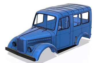 gaz 69 sert vücut rc tarayıcı araba Rusça hobi kendin yap otomotiv 3d print model - Mito3D