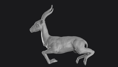gazelle airs art la sculpture animal sauter statue sculptures 3d print model - Mito3D