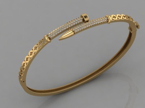 gc altın brc001 - elmas bilezik takı moda tasarım Gümüş yüzük lüks zarif parlayan sanat kolye gem Safir diğer kol saati 3d print model - Mito3D