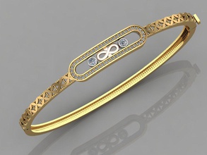 gc altın brc012 - elmas bilezik takı moda tasarım Gümüş yüzük lüks zarif parlayan sanat kolye gem Safir diğer kol saati 3d print model - Mito3D