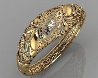 gc Gold brc041 Diamant Armband Mode Design Silber Ring Luxus elegant leuchtenden Kunst Halskette Juwel Anhänger Saphir Halsketten Armbänder Schmuck 3d print model - Mito3D