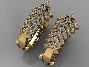 gc oro e0012 - los aretes de diamantes la joyería moda diseño plata anillo lujo elegante brillante el diamante art collar gem colgante zafiro otros collares 3d print model - Mito3D