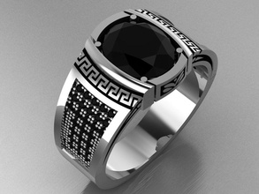 gc gold e002-diamond men ring jewelry fashion design silver luxury elegant shining diamond art necklace gem bracelet pendant rings 3d print model - Mito3D