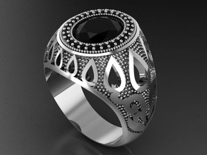 gc oro e003 diamond hombres anillo moda diseño plata lujo elegante brillante diamante arte collar joya pulsera colgante pendiente joyería anillos 3d print model - Mito3D
