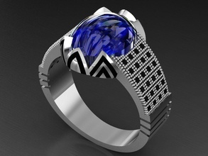 gc gold e004-diamond men ring jewelry fashion design silver luxury elegant shining diamond art necklace gem bracelet pendant rings 3d print model - Mito3D