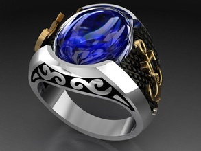 gc oro e006-diamante uomini anello gioielli moda il design argento di lusso elegante lucente diamante art la collana gemma braccialetto ciondolo anelli d'argento diamanti 3d print model - Mito3D