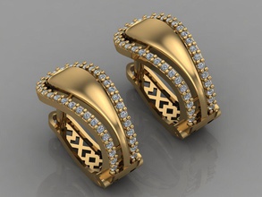 gc gold e006 - diamond earring jewelry fashion design silver ring luxury elegant shining art necklace gem bracelet pendant sapphire other necklaces heart earrings 3d print model - Mito3D