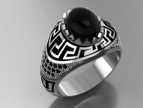gc gold e008-diamond men ring jewelry fashion design silver luxury elegant shining diamond art necklace gem bracelet pendant rings 3d print model - Mito3D