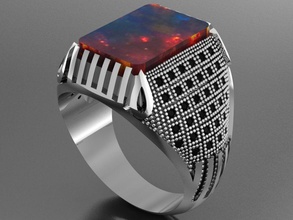 gc oro e011-diamante uomini anello gioielli moda il design argento di lusso elegante lucente diamante art la collana gemma braccialetto ciondolo anelli d'argento diamanti 3d print model - Mito3D