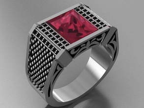 gc ouro e012-diamante homens anel jóias a moda o design de prata luxo elegante brilhando diamante arte colar gem pulseira pingente os anéis 3d print model - Mito3D