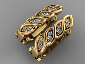 gc oro e027 - los aretes de diamantes la joyería moda diseño plata anillo lujo elegante brillante el diamante art collar gem colgante zafiro otros collares 3d print model - Mito3D