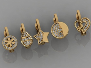 gc oro e037 diamante orecchino gioielleria moda design argento squillare lusso elegante splendente arte collana gemma pendente zaffiro collane orecchini brillante 3d print model - Mito3D