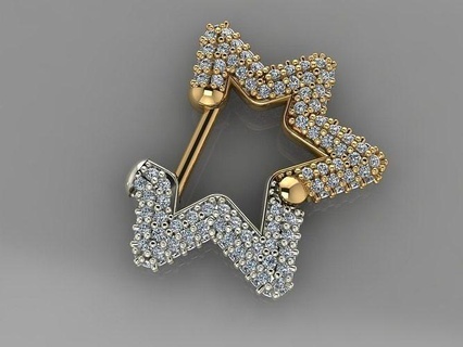 gc oro e059 diamante cartílago arete pendientes joyería joya Moda diseño plata lujo elegante brillante Arte collar colgante pendiente zafiro 3d print model - Mito3D