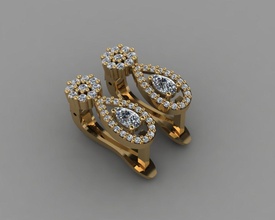 gc oro e071 diamante orecchino moda design argento squillare lusso elegante splendente arte collana gemma braccialetto pendente uomini gioielleria nozze donne anelli orecchini 3d print model - Mito3D