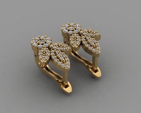 gc oro e073 diamante orecchino moda design argento squillare lusso elegante splendente arte collana gemma braccialetto pendente uomini gioielleria nozze donne anelli orecchini 3d print model - Mito3D