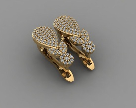 gc oro e075 diamante orecchino moda design argento squillare lusso elegante splendente arte collana gemma braccialetto pendente uomini gioielleria nozze donne anelli orecchini 3d print model - Mito3D