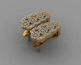 gc oro e077 diamante orecchino moda design argento squillare lusso elegante splendente arte collana gemma braccialetto pendente uomini gioielleria nozze donne anelli orecchini 3d print model - Mito3D