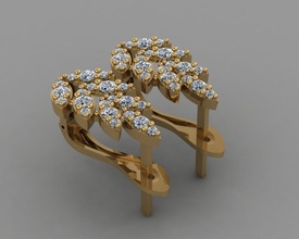 gc oro e079 diamante orecchino moda design argento squillare lusso elegante splendente arte collana gemma braccialetto pendente uomini gioielleria nozze donne anelli orecchini 3d print model - Mito3D