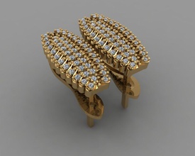 gc oro e080 diamante orecchino moda design argento squillare lusso elegante splendente arte collana gemma braccialetto pendente uomini gioielleria nozze donne anelli orecchini 3d print model - Mito3D