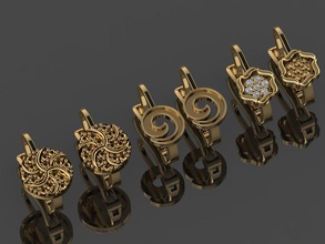 gc gold e099 - diamond earring jewelry fashion design silver ring luxury elegant shining art necklace gem bracelet pendant sapphire necklaces heart earrings 3d print model - Mito3D