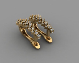 gc oro e100 diamante orecchino moda design argento squillare lusso elegante splendente arte collana gemma braccialetto pendente uomini gioielleria nozze donne anelli orecchini 3d print model - Mito3D