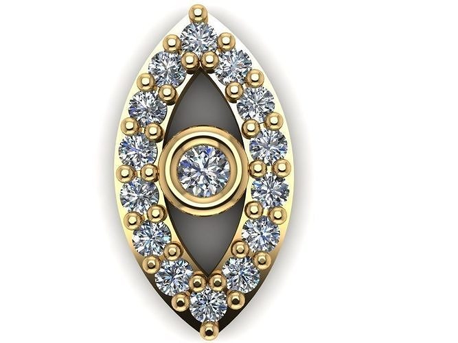 gc gold h014- oval diamond necklace jewelry fashion design silver luxury elegant shining art pendant necklaces gems white printable birlliant women 3D print model - Mito3D