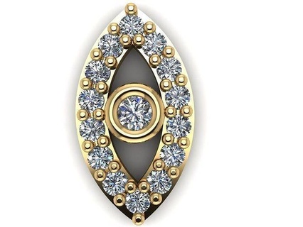 gc gold h014- oval diamond necklace jewelry fashion design silver luxury elegant shining art pendant necklaces gems white printable birlliant women 3d print model - Mito3D