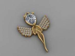gc ouro h017 borboleta diamante colar joalheria moda projeto prata luxo elegante brilhando arte pingente colares joias branco imprimível brilhante mulheres 3d print model - Mito3D