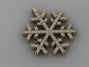 gc gold h021- snowflake diamond necklace jewelry fashion design silver luxury elegant shining art pendant necklaces gems white printable women 3d print model - Mito3D
