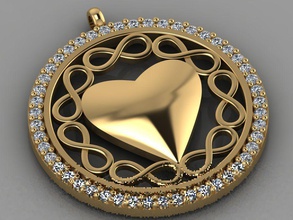 gc gold h061- heart diamond necklace jewelry fashion design silver luxury elegant shining art pendant necklaces ring gem bracelet earring sapphire gems white printable brilliant women 3d print model - Mito3D