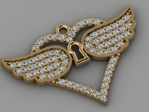 gc gold h078- heart diamond necklace jewelry fashion design silver luxury elegant shining art pendant necklaces gems white printable brilliant women 3d print model - Mito3D